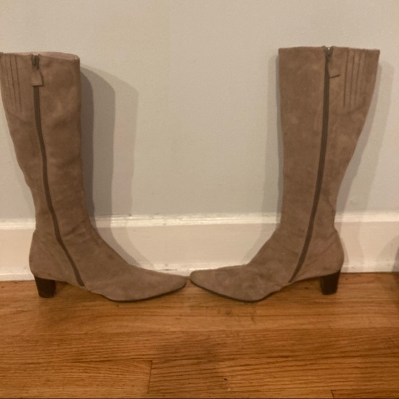 Boden leather and suede zip up heeled boots - Picture 4 of 5